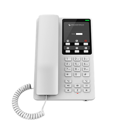 IP ტელეფონი სასტუმროსთვის Grandstream GHP620, White Compact Hotel IP Phones, 2 lines, 2 SIP accounts, One 10/100 Mbsps Ethernet ports,USB Type-C port for charging external devices, PoE, No PSU included