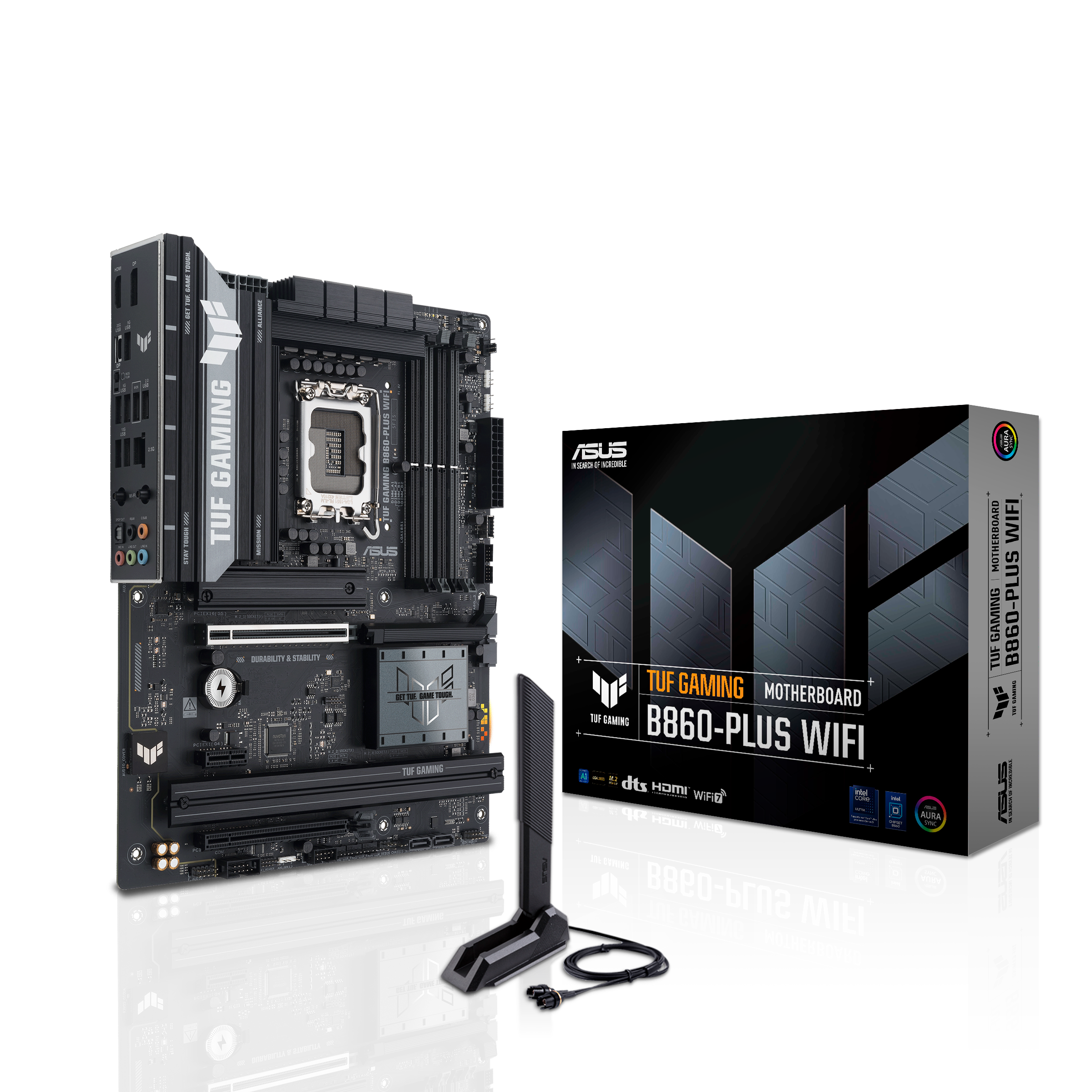 დედადაფა ASUS TUF GAMING B860-PLUS WIFI (90MB1JL0-M0EAY0) | LGA1851 | ATX | 4 x DIMM slots, max. 256GB, DDR5 | 3 x M.2 slots and 4 x SATA 6Gb/s | 1 x DisplayPort** 1 x HDMI™ port*** 1 x USB 20Gbps port (USB Type-C®) |  2x2 Wi-Fi 7 (802.11be) | 2.5Gb Ethernet | 1 x PCIe 5.0 x16 slot