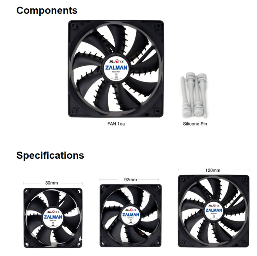 ZALMAN Case Fan ZM-F2 PLUS (SF) 92MM, 1500RPM, 3PIN, BLACK