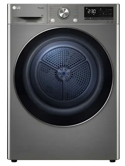 საშრობი LG  / RH90V5PVTN.BPTPMEA/PROMO - 9 KG, Dual Inverter, Heat Pump Dryer ThinQ, Remote Control,WHITE