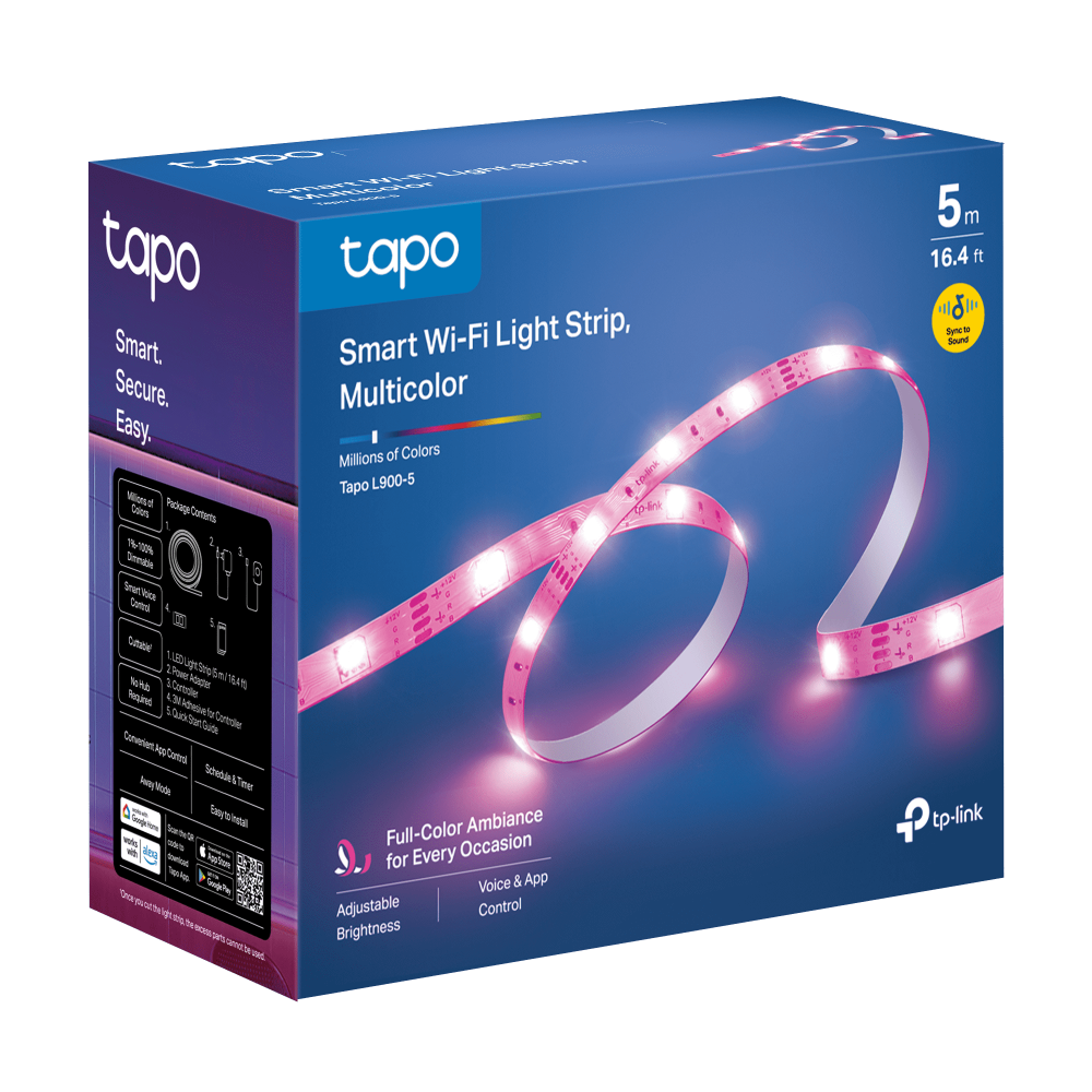 TP-Link Tapo L900-5 ჭკივიანი ფერადი Wi-Fi ლედ ლენტი 5 მეტრი