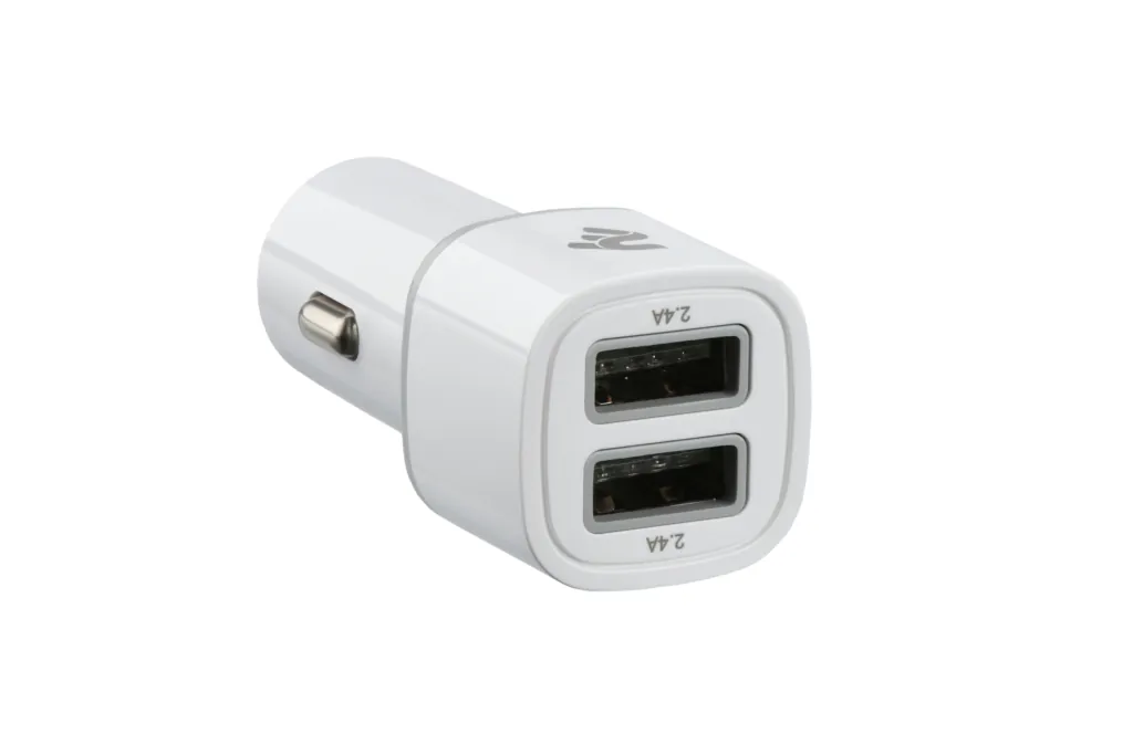 მანქანის დამტენი 2E Dual USB Car Charger 2.4A&2.4A, white 2E-ACR01-W