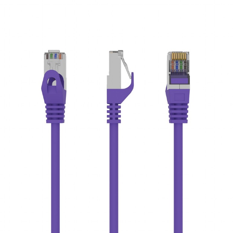 ქსელის  კაბელი კონექტორებით FTP Cat6 Patch cord, purple, 0.5 m Gembird (PP6-0.5M/V) | Type: FTP, patch cord with moulded strain relief 50u" 8P8C plugs