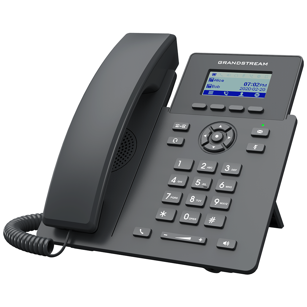 IP ტელეფონი Grandstream GRP2601W | Essential P Phone, 2 SIP accounts, 2 lines, 2x Ethernet 10/100 no PoE, Wi-Fi, 132 x 48 (2.41’’) LCD, 5V/0.6A PSU