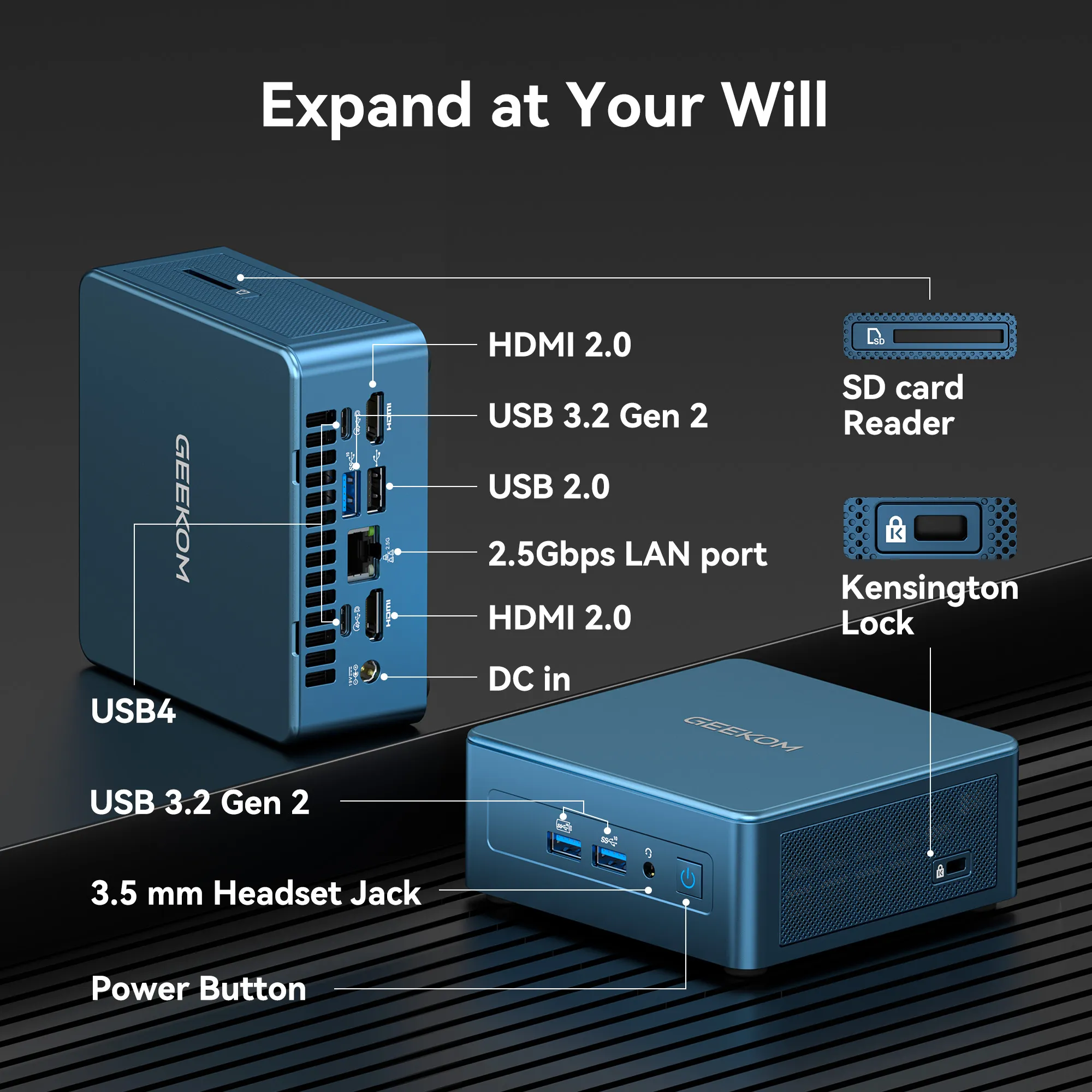 მინი კომპიუტერი GEEKOM Mini IT12 Mini PC 12th Gen Intel® Core i7-1280P (32G RAM+ 1T SSD/ WIN11 Pro and Key Pre-Installed) (SKU: GMIT12I71280P -321-EU)