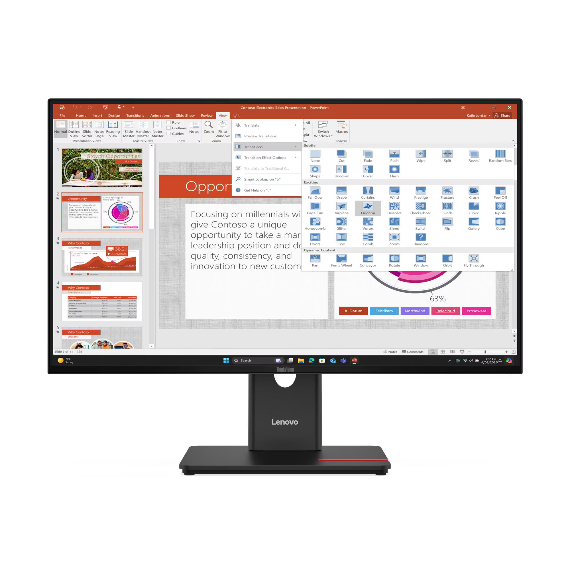 მონიტორი ThinkVision T27-40 (Model: 64A5MAT6EU) | 27-inch FHD IPS, 99% sRGB, 48-120Hz | TÜV Rheinland® 5-star Eye Comfort Certification and EyeSafe Certification 2.0 | Ergonomic stand with LTPS 