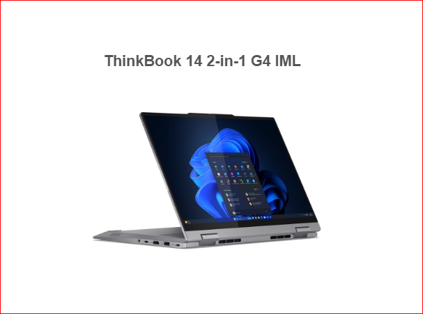 ნოუთბუქი  Lenovo ThinkBook 14 2-in-1 G4 IML (21MX002URU) 14" WUXGA (1920x1200) IPS 300nits Glossy / Anti-fingerprint, 100% sRGB, Corning® Gorilla® Glass, Touch | Intel® Core™ Ultra 5 125U | 16GB SO-DIMM DDR5-5600 | Luna Grey 1x USB-C® (Thunderbolt™ 4 | 512GB SSD M.2 2242 PCIe® | Wi-Fi® 6E, 802.11ax 2x2 + BT5.3 | microSD Card Reader | Luna Grey