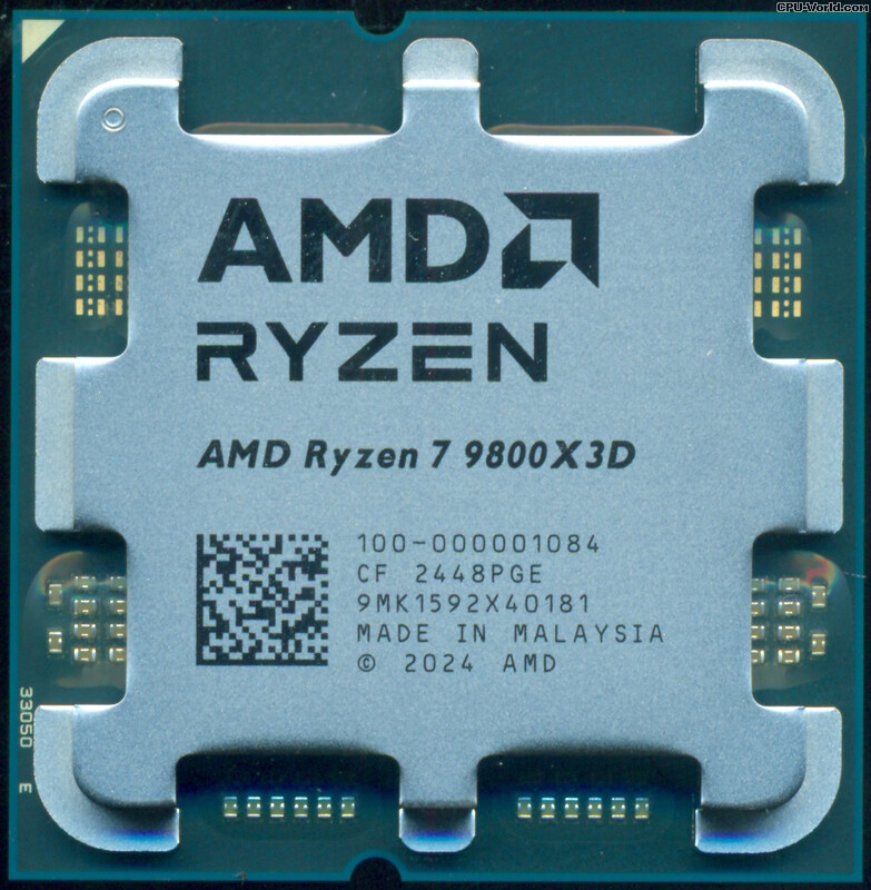 პროცესორი AMD Ryzen 7 9800X3D (100-000001084) | AM5, 8-core, 4700 MHz, Turbo: 5200 MHz, Granite Ridge, L2 Cache - 8 MB, L3 - 96 Mb, Radeon Graphics, 4 nm, TDP 120 W (max. 160 W) TRAY