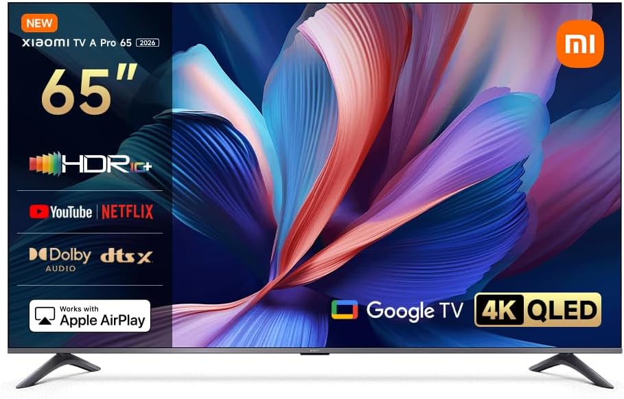 ტელევიზორი Xiaomi TV A Pro 65 2026 (L65MB-APME) (ELA5844GL) | 65” Google TV™, Display Type QLED, 4K, 3840 × 2160, 2 x 10W, Dolby Audio, DTS-X, DTS-Virtual | Bluetooth® 5.0 Dual-band 2.4GHz/5GHz, Lan | DVB-T2+C/DVB-S2*