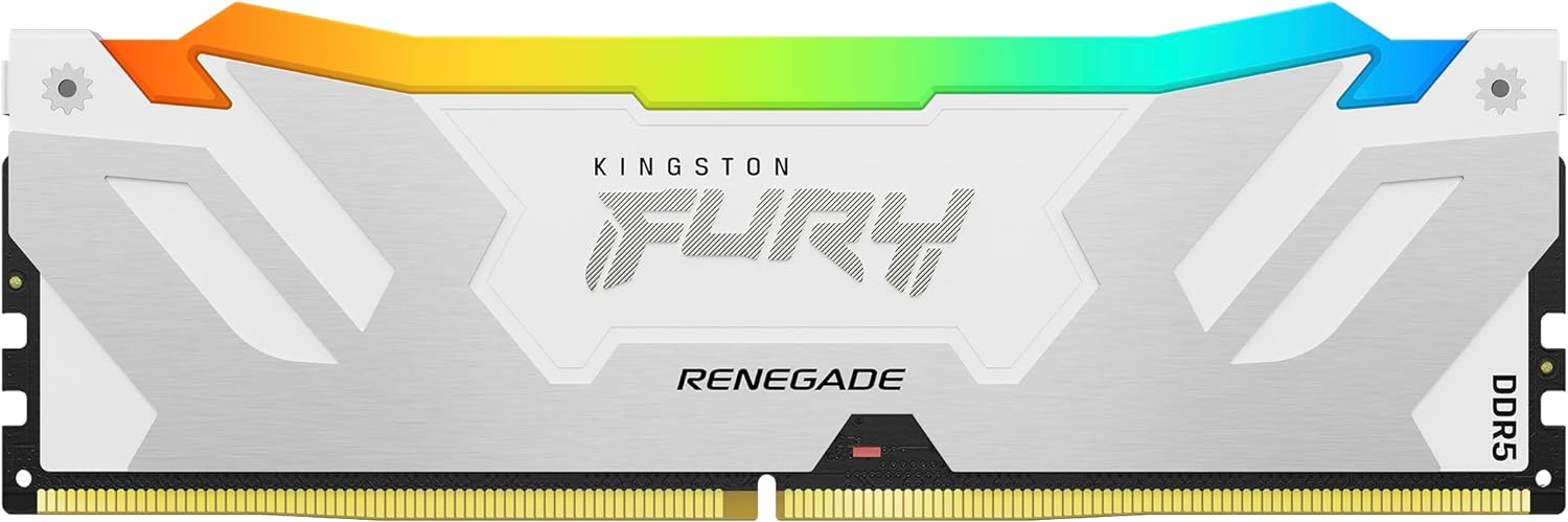 ოპერატიული მეხსიერება Kingston Fury Renegade White RGB XMP 16GB 8000MT/s DDR5 CL38 DIMM Desktop Gaming Memory - KF580C38RWA-16