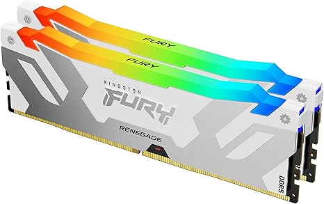 ოპერატიული მეხსიერება Kingston 32GB (2x16GB) DDR5 6400MT/s CL32 FURY Renegade Silver/White RGB XMP (KF564C32RWAK2-32) | (Kit of 2) 1RX8 32-39-39 1.4V 288-pin 16Gbit