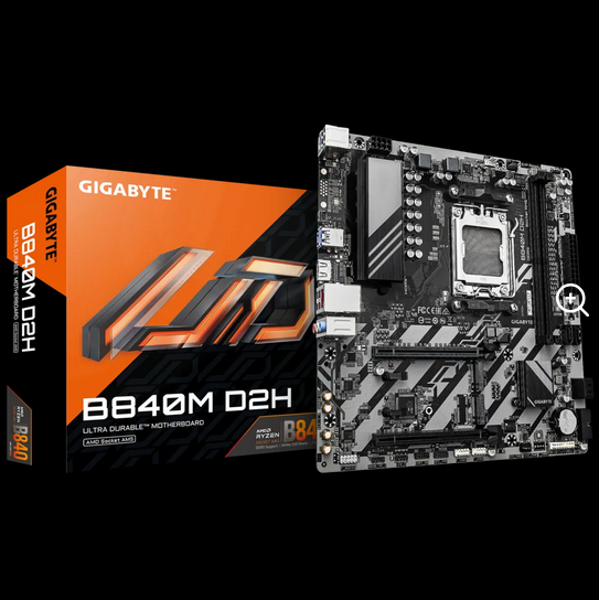დედადაფა GIGABYTE B840M D2H Motherboard - AMD Ryzen 9000 CPUs, 5+2+2 Phases VRM, up to 7600MHz DDR5, 1xPCIe 4.0 + 1xPCIe 3.0 M.2, 2.5GbE LAN, USB 3.2 Gen 1