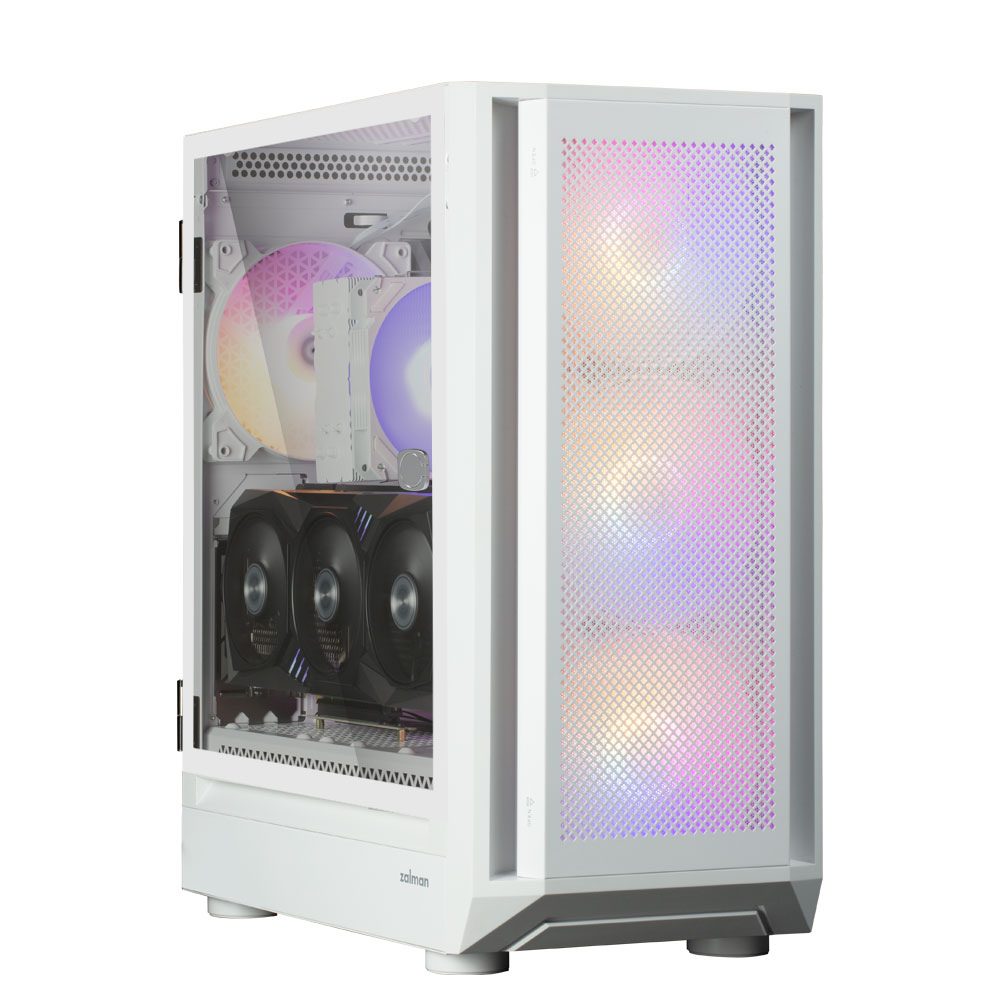 კომპიუტერის ქეისი Zalman PC case I6 without PSU (I6WHITE) 1xUSB3.0, 1xUSB2.0, 1xUSB Type-C, 4x140mm RGB, VGA 355mm, LCS ready, TG Side Panel, ATX, white
