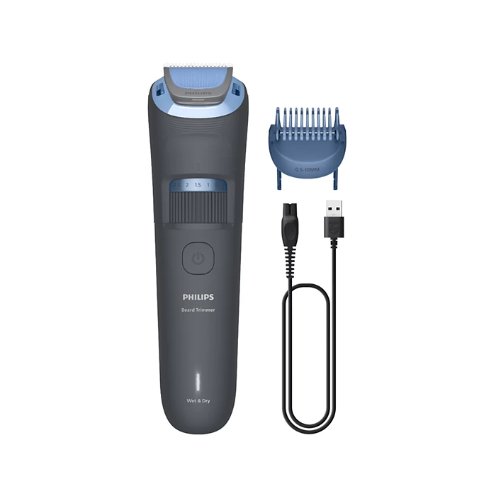 ტრიმერი PHILIPS Beard Trimmer 3000 Series (BT3617/15) | Rounded tips blades, 20 length settings, 0.5 mm precision steps, 100% waterproof, Up to 60 minutes runtime |  Wet & Dry