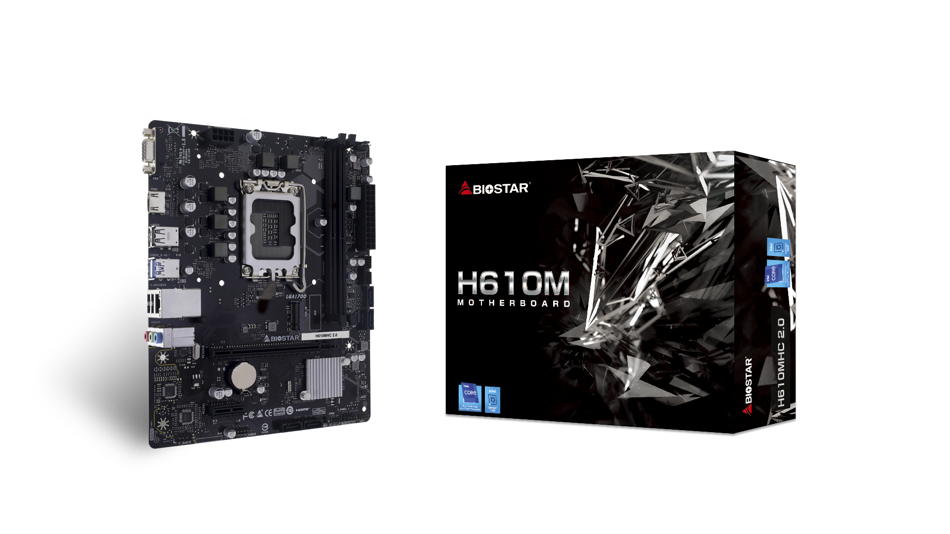 დედადაფა Biostar H610MHC 2.0 | Micro ATX,  Intel H610, Socket : 1700, 2-DIMM DDR4, 1x M.2, 4 x SATA III | 1 x HDMI® 1.4 Port 1 x VGA Port