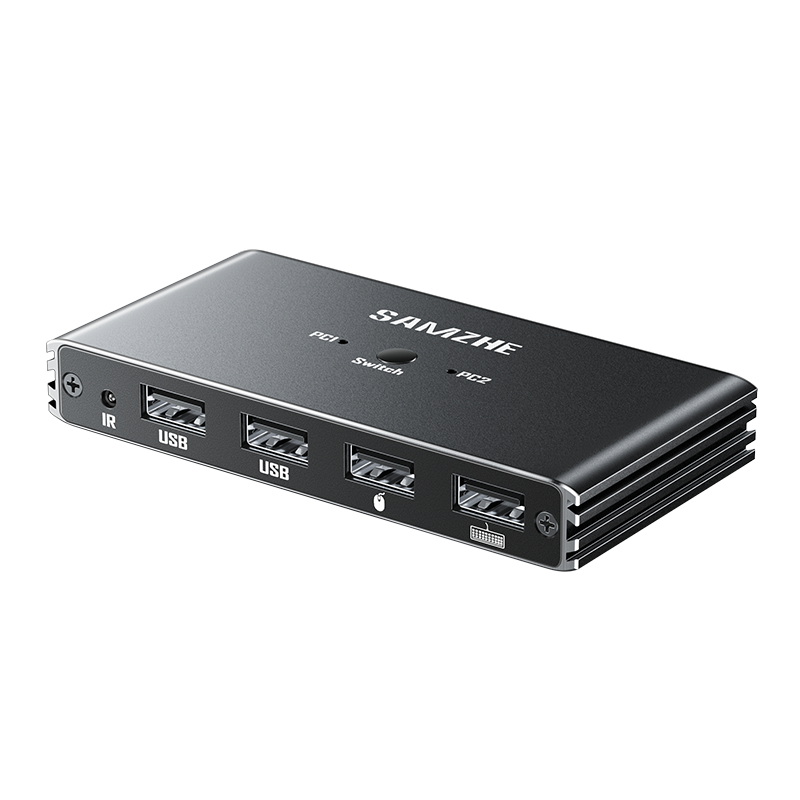 KVM სვიჩი (KVM-YK) 2-input 1-output KVM Switch with Remote Control | Chipset: FS1.1S + AS1631 | 4K 60Hz | USB-C Power Port | Power Cable (75cm)*1 | USB Data Cable*2 