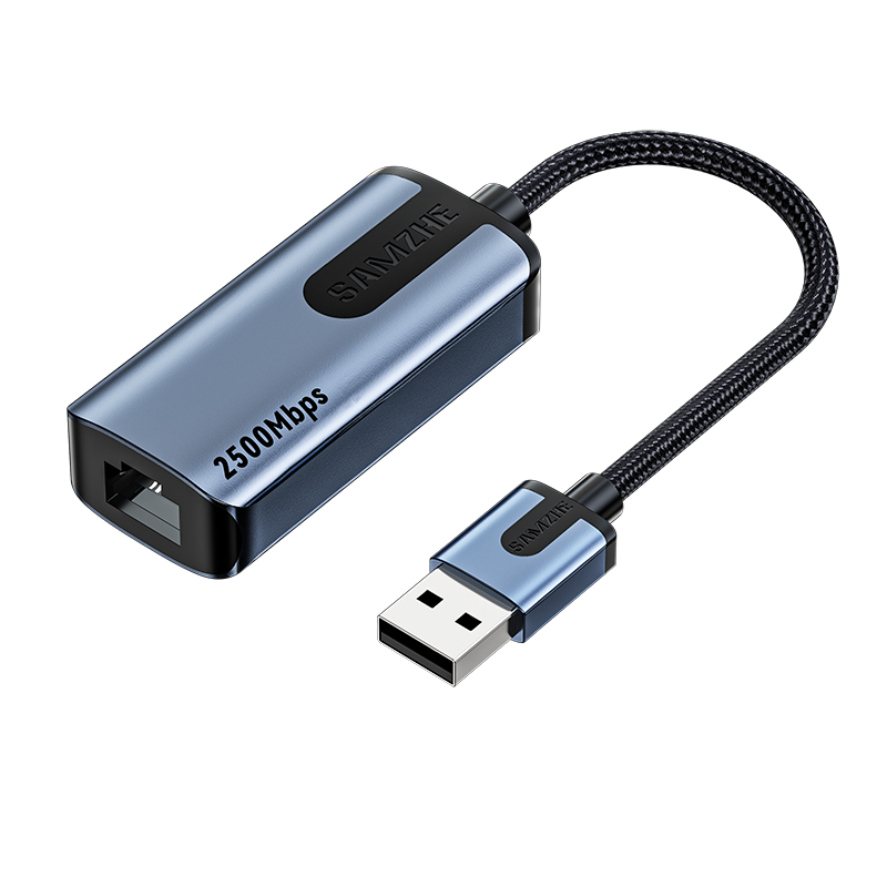 ქსელის ადაპტერი Type-A to LAN (RG45) SAMZHE (UG25) | USB3.0 Out put: RJ45 10/100/2500Mbps | Chip solution: RTL8156B