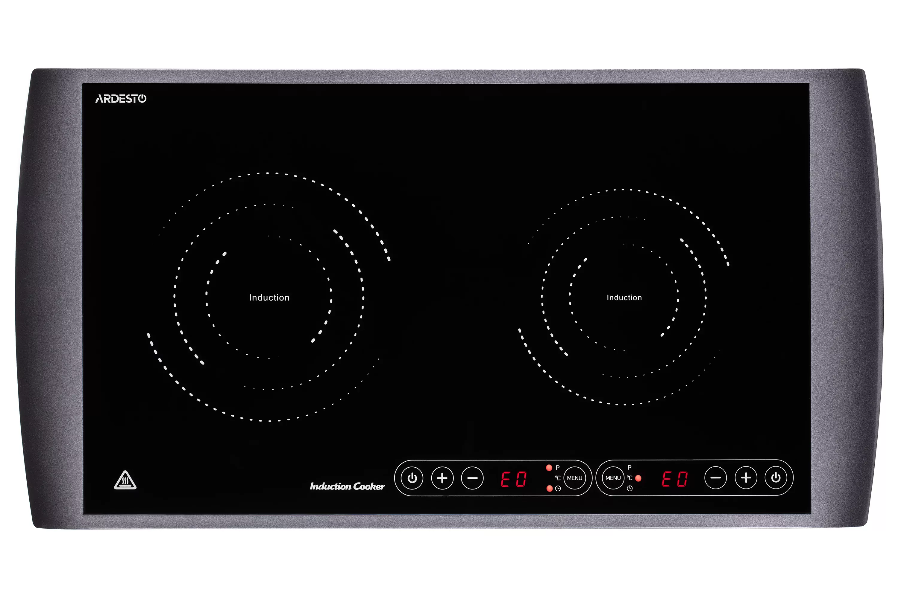ელექტრო ქურა ARDESTO ICS-B217 electric cooking plate with two hob eyes with total power of 2900 W, touch control (ICS-B217) | Type of electric heaters - induction | Power, W : 1300 145мм / 1600 167мм