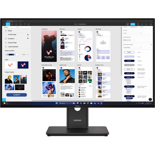 მონიტორი Lenovo 64B0GAT1EU ThinkVision T32UD-40, 31.5", Monitor, 4K UHD, IPS, HDMI, DP, USB-C, LAN, Black