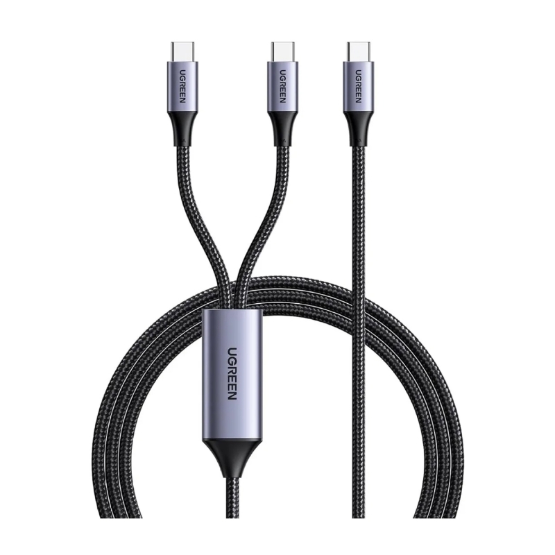 სოლიტერი USB კაბელი UGREEN US561 (35087), 100W, Type-C to Type-C, 1.5m, Grey | Up to 480Mbps