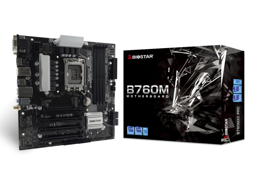 დედადაფა Biostar B760MXC PRO | Intel B760, Micro ATX, LGA1700, 4 x DDR5 DIMM, 2 x M.2 socket and 8 x SATA III (6Gb/s), 1 x HDMI® 1 x VGA 1 x DVI Port