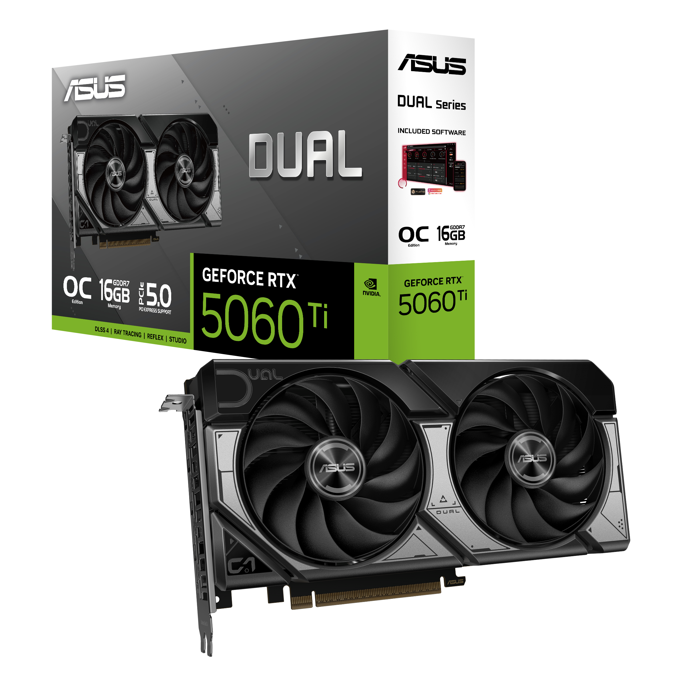 ASUS Graphic Card GeForce RTX 5060 TI 16GB GDDR7 OC DUAL-RTX5060TI-O16G