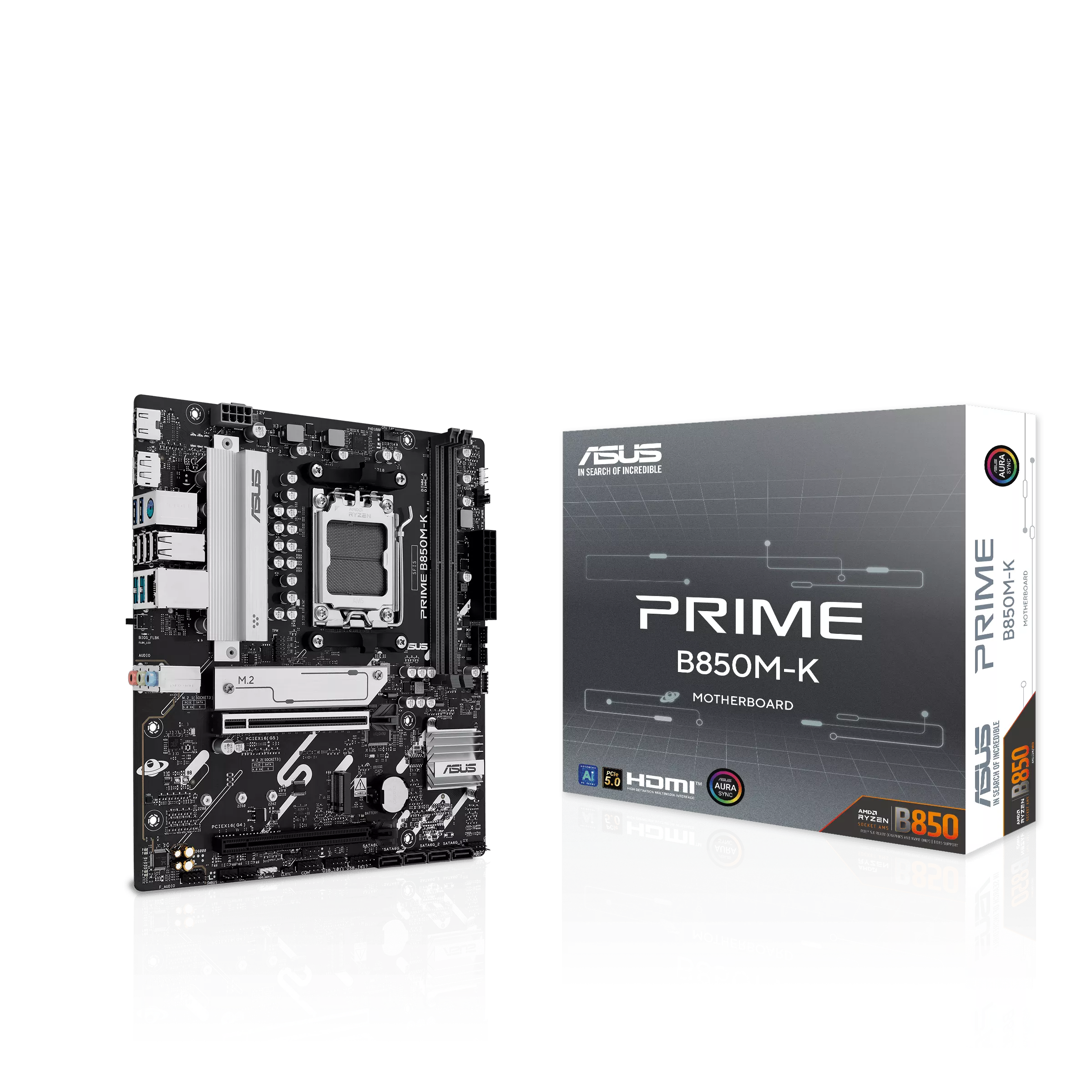 დედადაფა ASUS PRIME B850M-K (90MB1LV0-M0EAY0) | micro-ATX, AM5, 2 x DIMM DDR5, 2 x M.2 slots and 4 x SATA 6Gb/s, 1 x DisplayPort** 1 x HDMI™ port***  
