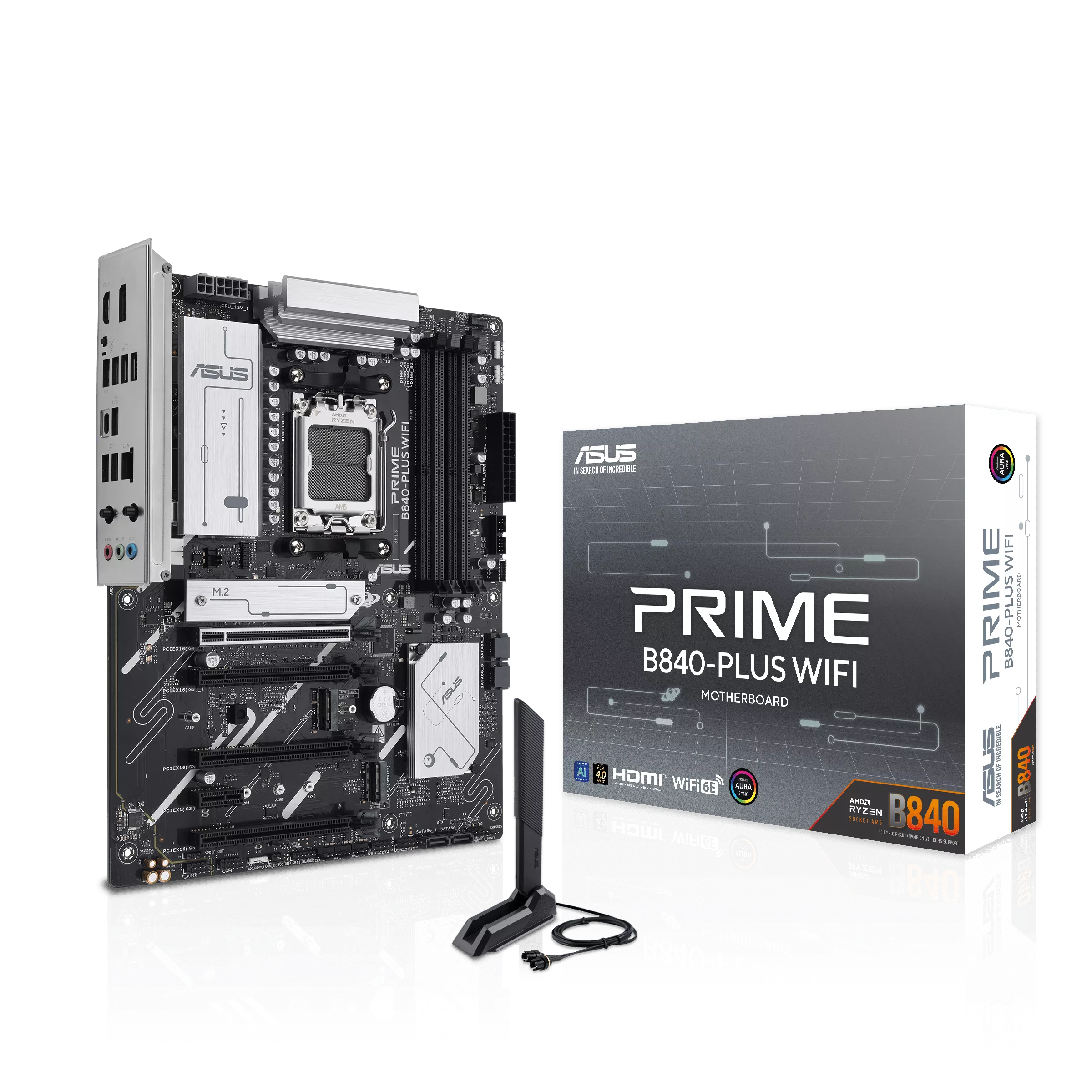 დედადაფა ASUS PRIME B840-PLUS WIFI (90MB1IZ0-M0EAY0) | ATX, AM5, Wi-Fi 6E, 4 x DIMM DDR5, 3 x M.2 slots and 4 x SATA 6Gb/s, 1 x DisplayPort** 1 x HDMI™ port*** 