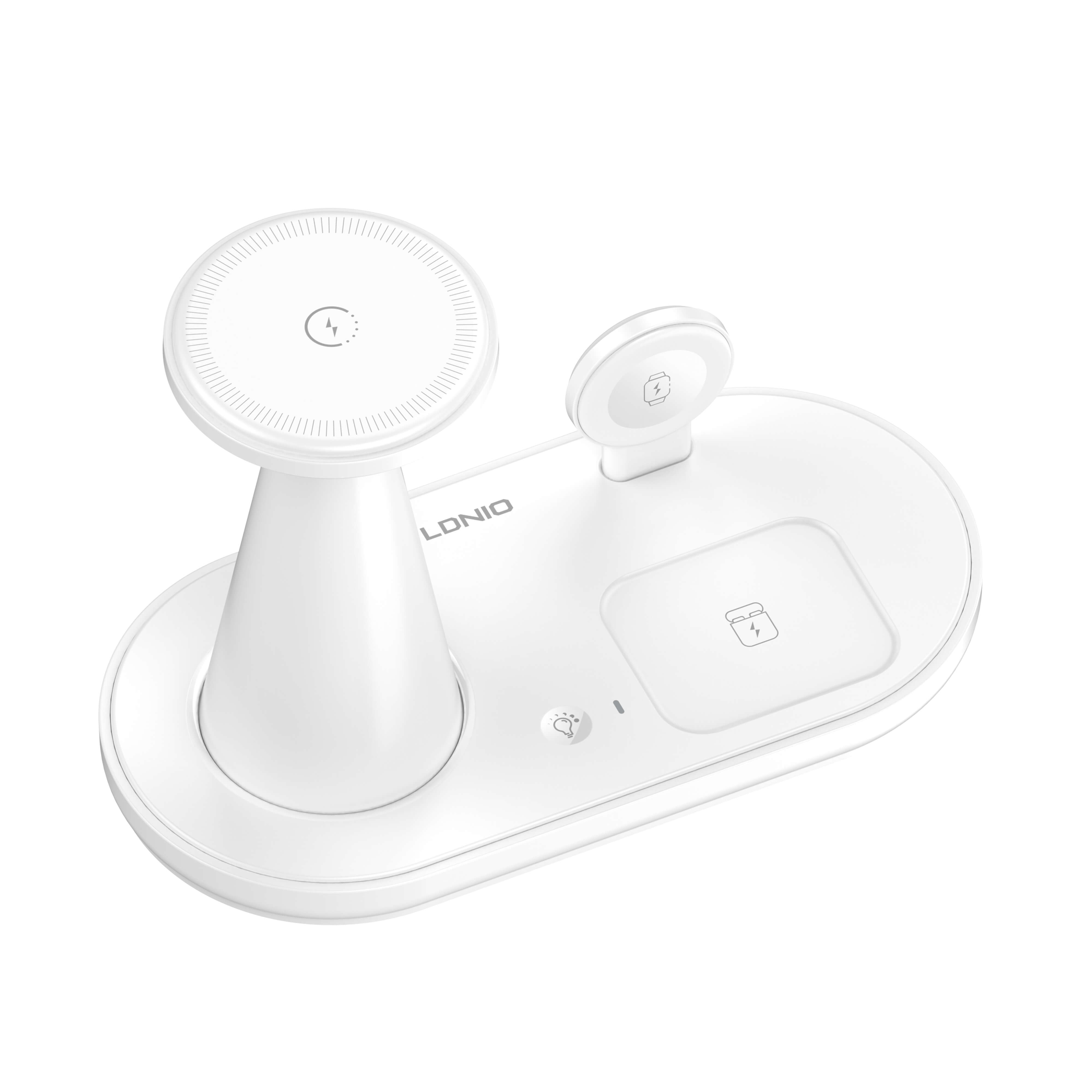 უსადენო დამტენი LDNIO (Model: WL01) 5 IN 1 Wireless charger (EAN: 6933138602843) | 15W Mobile Phone Wireless + Earphones 5W + Watch 2.5W + Magnetic Stand + LED Night Light Fast Charger
