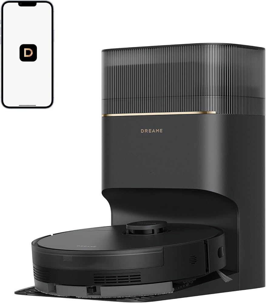 რობოტი მტვერსასრუტი Dreame Robot Vacuum D20 Pro Plus Black (RLD43SD) | 13,000Pa Suction, DuoBrush for Pet Hair, Corner Cleaning, Self Emptying, LDS Navigation Laser Avoidance, Vacuum Mop, Hard Floors&Carpets (Black)