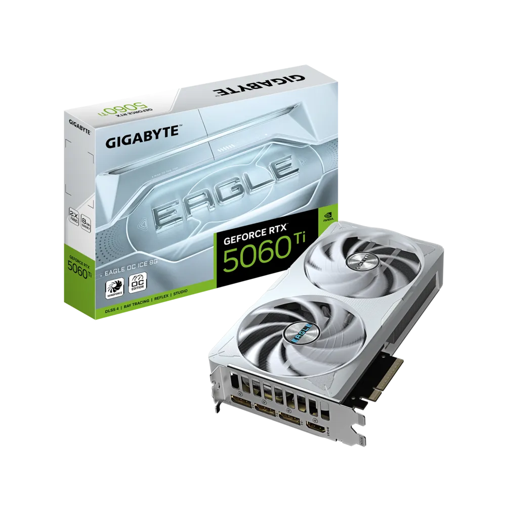 ვიდეო დაფა Gigabyte GeForce RTX™ 5060 Ti EAGLE OC ICE 8G (GV-N506TEAGLEOC ICE-8GD)