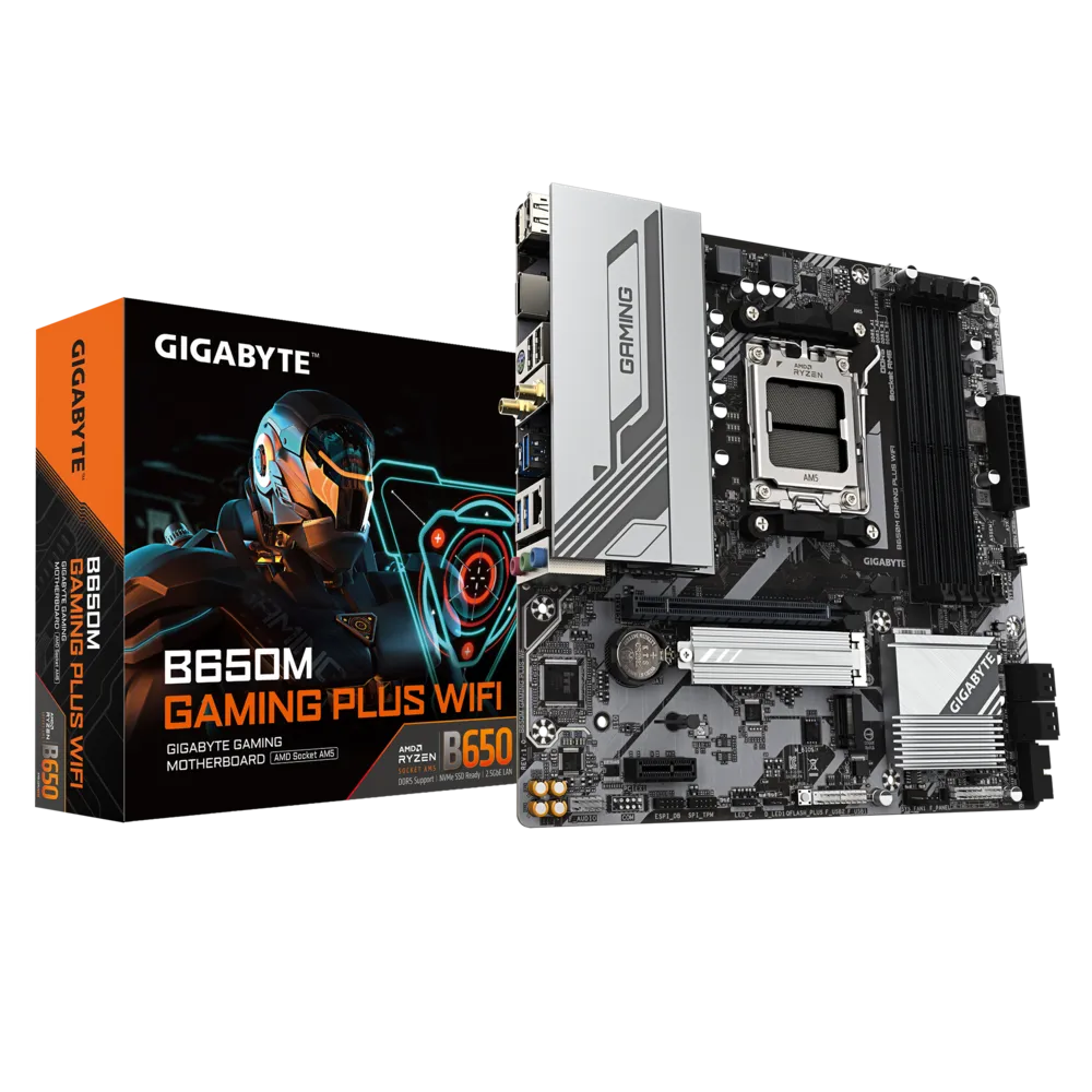 დედადაფა GIGABYTE Motherboard B650M GAMING PLUS WF sAM5 B650 4xDDR5 M.2 HDMI DP Wi-Fi BT mATX (B650M_GAMING_PLUS_WF)