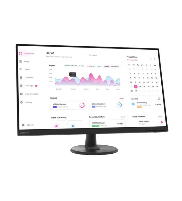 მონიტორი Lenovo D32-40 Monitor (Model: 66FCGAC2EU) | 31.5" FHD (1920x1080) VA display, | Anti-glare 16:9  Up to 4 ms response time  75Hz (HDMI® only) refresh rate  3000:1, 99% sRGB, 8-bit  -5° to +22° tilt stand  TÜV Rheinland® Flicker Free, TÜV Rheinland® Eye Comfort  3yrw