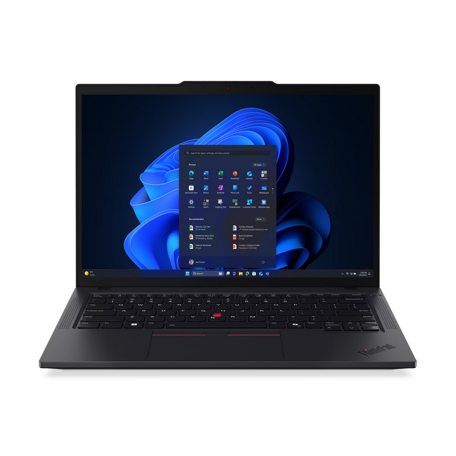 ნოუთბუქი ThinkPad T14 Gen 6 (Intel) Model: 21QC006GGX/GE | Intel Core Ultra 7 255U , Max Turbo up to 5.2GHz, 12MB Intel Smart Cache , 1x 16GB SODIMM DDR5-5600|  512GB SSD M.2 2280 PCIe 4.0x4 NVMe Opal 2.0 | Integrated Intel Graphics | FreeDOS