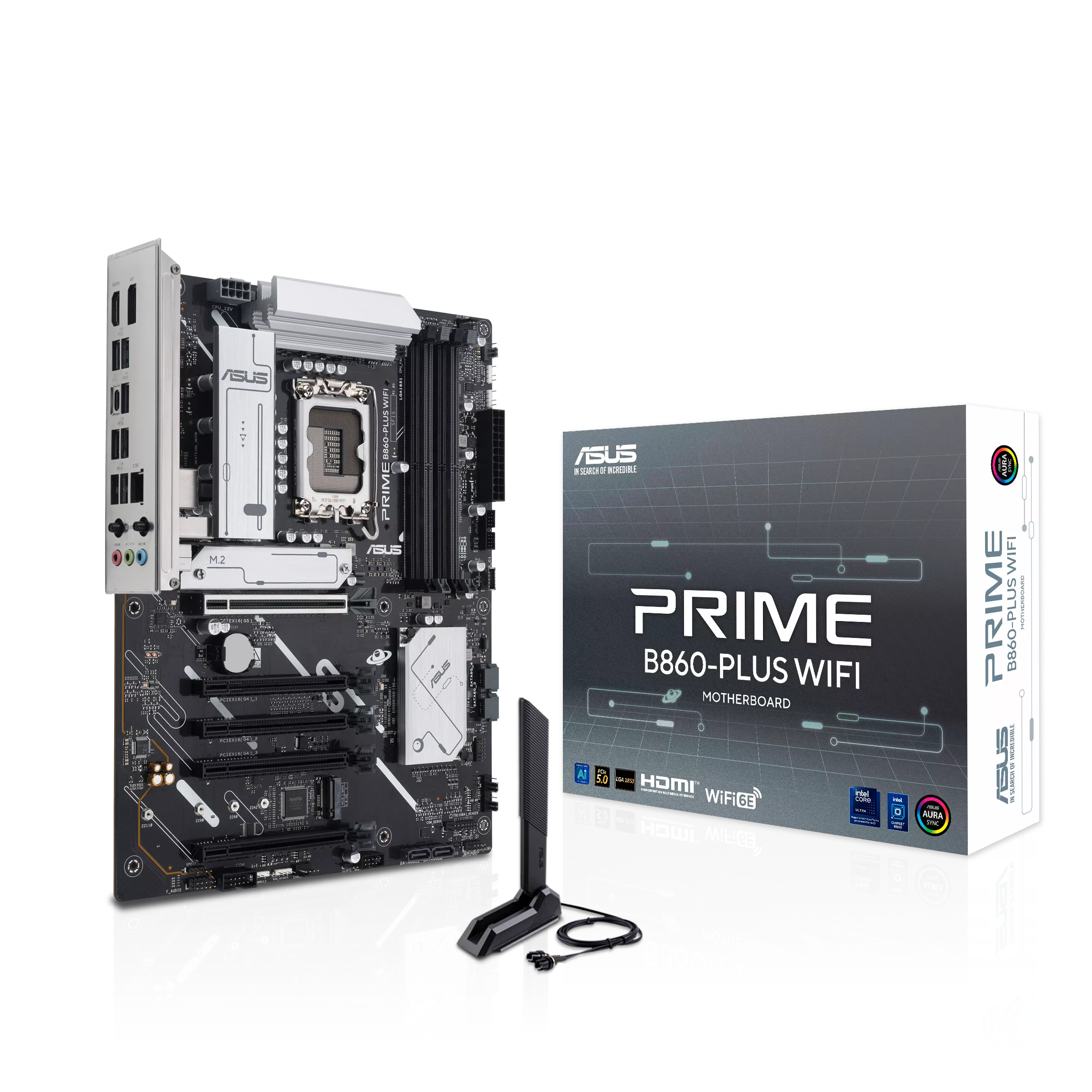 დედადაფა Asus PRIME B860-PLUS WIFI (90MB1K50-M0EAY0) | ATX Form Factor, Intel® B860 Chipset, LGA1851, 4 x DIMM slots, max. 256GB, DDR5 | 2 x M.2 slots and 4 x SATA 6Gb/s | Wi-Fi 6E | 1 x DisplayPort**, 1 x HDMI™ port*** , 1 x USB 20Gbps port (USB Type-C®)