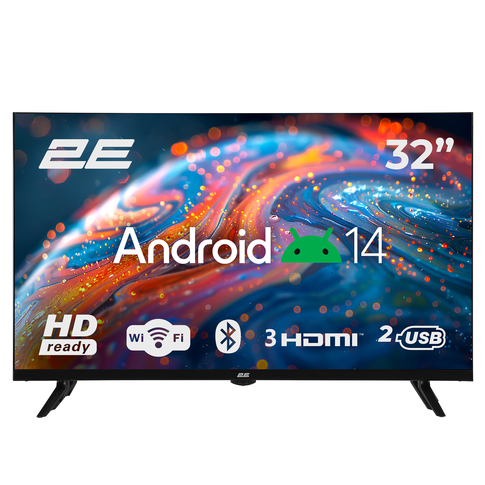 ტელევიზორი TV Set 32″ 2E LED HD 60Hz Smart Android Black (2E-32A07B) | 32″ Screen, D-LED Backlighting, HD Ready Panel, Resolution: 1366 × 768, Brightness: 210 cd/m², Contrast: 1200:1 | Wi-Fi, LAN | 200x150