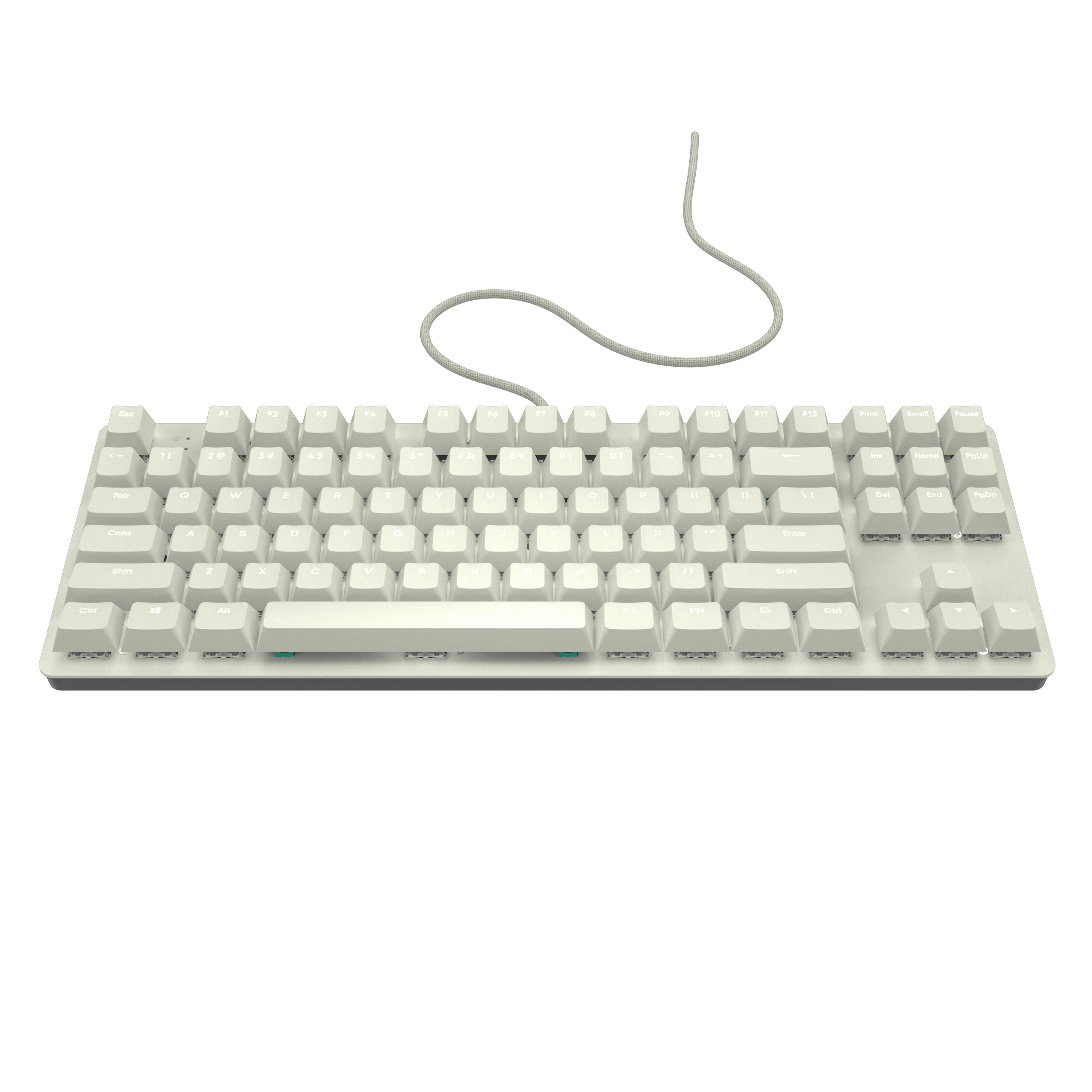 სადენიანი Gaming კლავიატურა Nubi NK87 White (NK87-WH-ANSI) | g3ms Sapphire v2 (lubricated) Fully Pre-Lubricated Stabilizers | 357 x 130 x 33 mm | 855 g