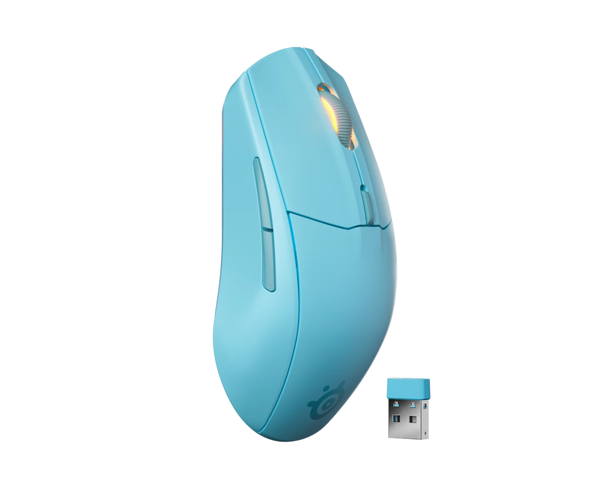 უსადენო Gaming მაუსი SteelSeries Rival 3 Wireless Gen 2 - Aqua (62526_SS) | 2.4GHz / Bluetooth | Claw or Fingertip | Number of Buttons  6 | Weight  106 g (2 x AAA), 95 g (1 x AAA), 83.5g (no batteries) | TrueMove Air Optical Sensor (18K DPI)