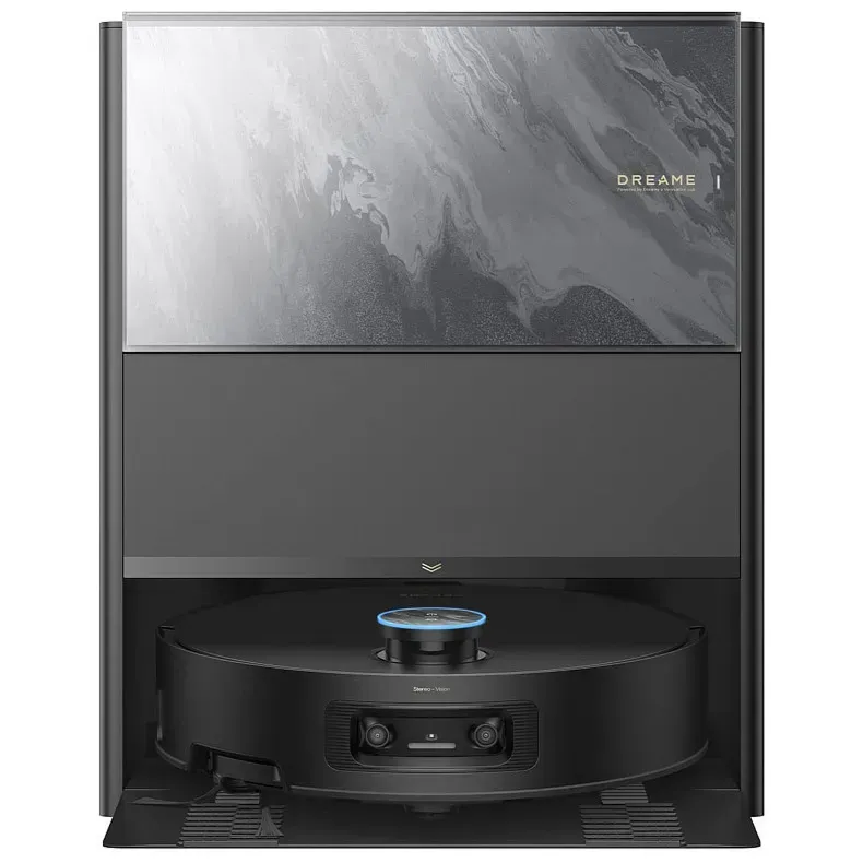 რობოტი მტვერსასრუტი Dreame Robot Vacuum Aqua 10 Ultra Track Complete Black (RLR81CE-1) 6978515251986 | შესრუტვის ძალა: 25,000 Pa (პასკალი), ბატარეის მოცულობა: 6400 mAh. მუშაობის დრო: 175 წუთამდე. დატენვის დრო: 4.5 საათი. მტვრის კონტეინერი (რობოტში): 220 მლ. მტვრის პარკის მოცულობა (სადგურზე): 3.2 ლ (ავტომატური დაცლა, 100 დღემდე უყურადღებოდ მუშაობა). წყლის ავზები (სადგურზე): სუფთა წყალი – 4 ლ; ბინძური წყალი – 3.5 ლ.