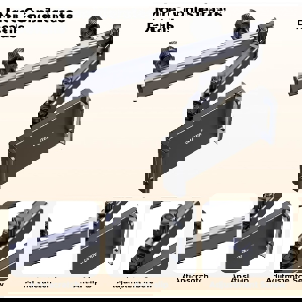 პლანშეტის დამჭერი მანქანისთვის UGREEN LP904 (55443), Car Headrest Tablet Holder, Black/Grey