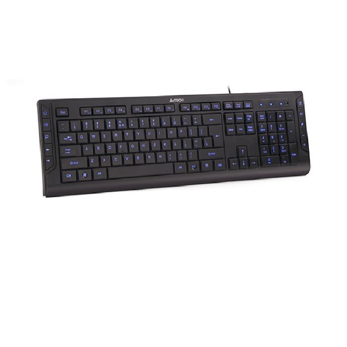 კლავიატურა A4Tech-KD-600L, X-SLIM LED LIGHTING KEYBOARD USB BLUE LIGHT US+RUSSIAN