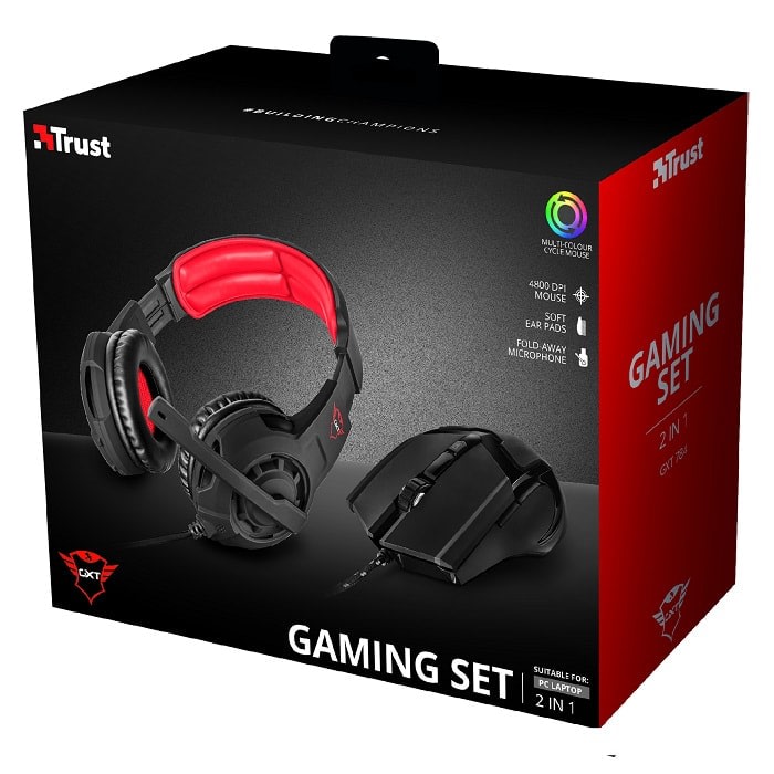 21472 TRUST GXT 784 GAMING HEADSET & MOUSE