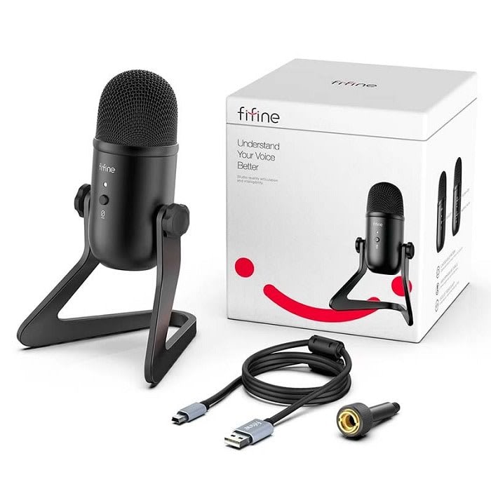 მიკროფონი FIFINE K678 USB MICROPHONE Type Condenser Polar Pattern Cardioid Frequency Response 50-15kHz Sensitivity -46±3dB (at 1kHz) S/N Ratio 66dB Po