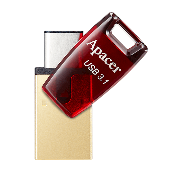 USB ფლეშ მეხსიერება Apacer 32GB USB 3.2 Type-C + Type-A Dual AH180 Red