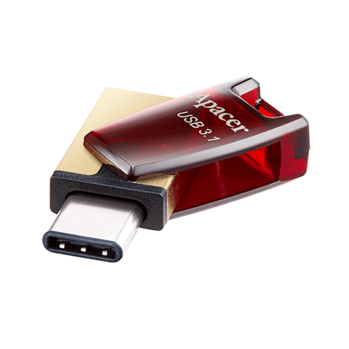 USB ფლეშ მეხსიერება Apacer 32GB USB 3.2 Type-C + Type-A Dual AH180 Red