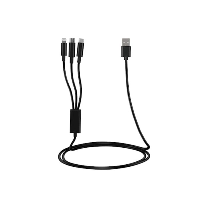 კაბელი 2E Cable USB 3 in 1 Micro/Lightning/Type C, 5V/2.4A, 1.2m, black