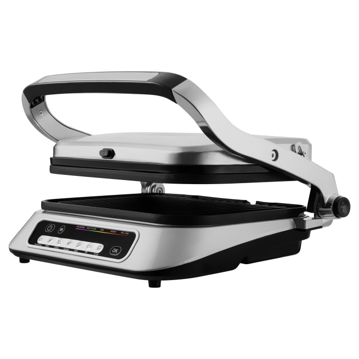 ელექტრო გრილი  Sencor SBG 6031SS Non-stick grill plates, open 90° / open 180°, 30 × 25 cm, 314 x 235 x 135 Power input 1000 W