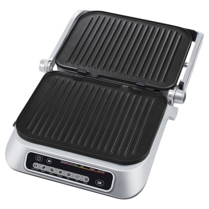 ელექტრო გრილი  Sencor SBG 6031SS Non-stick grill plates, open 90° / open 180°, 30 × 25 cm, 314 x 235 x 135 Power input 1000 W