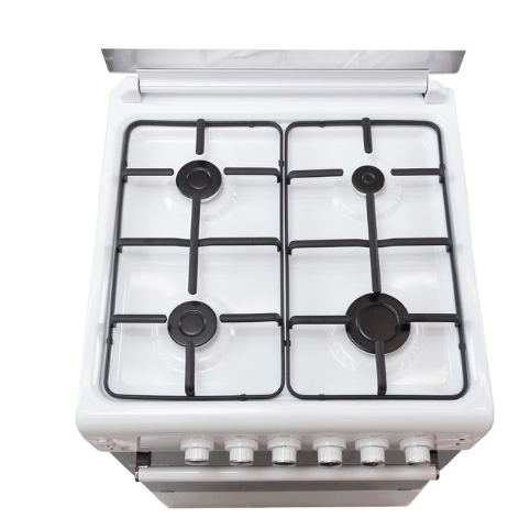 გაზქურა  Oz OQ60X60W4E Coocker, 4Gas, Oven-Electric, Convection,Lighter, 3Plates, 60x60x85, White