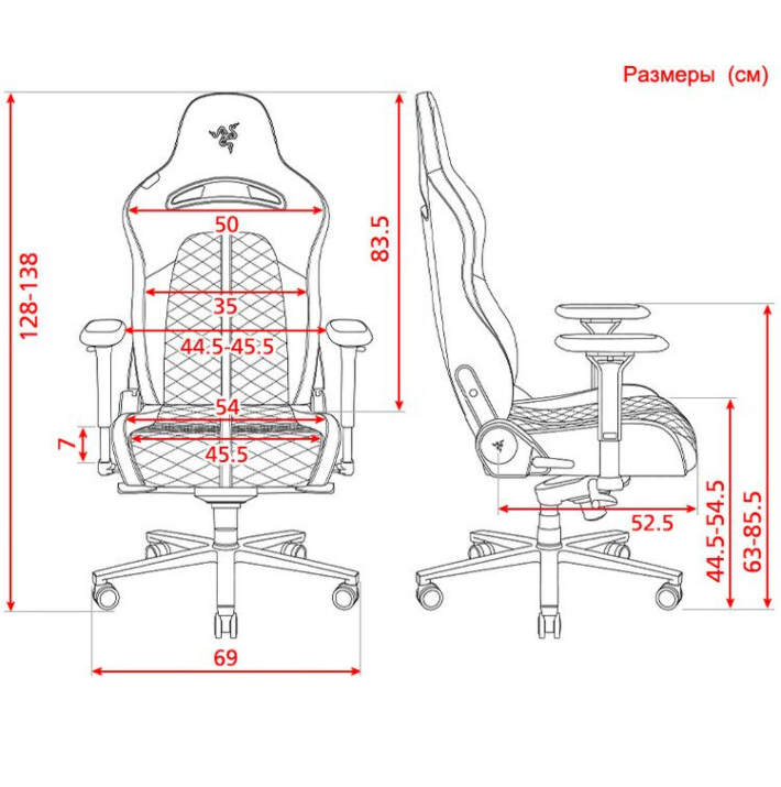 სათამაშო სავარძელი/ სათამაშო სკამი Razer  Gaming Chair Razer Enki (RZ38-03720100-R3G1) Black / Green,  RECOMMENDED WEIGHT < 136 kg